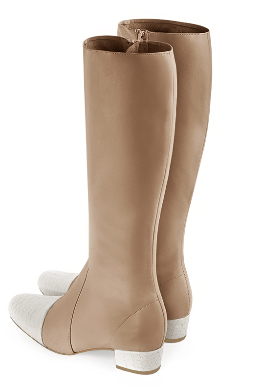 Cuissardes femme en cuir sur mesures beige sahara Mollets fins ou